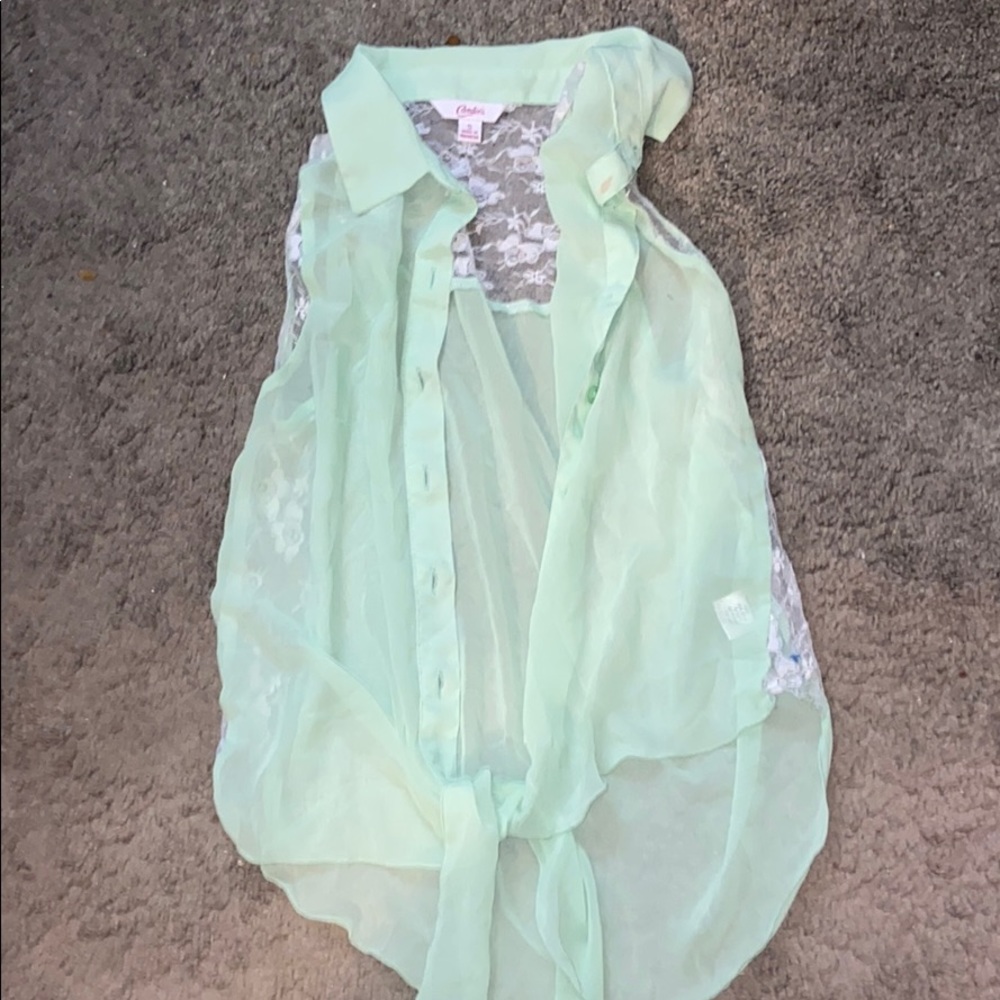 Sheer button up tank